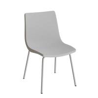 Konferencestol i lys grå tekstil med alugråt stel 