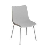 Konferencestol i lys gr&aring; tekstil med alugr&aring;t stel 