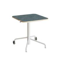 Smile bord 65x65cm i mørk grå linoleum med hvidt understel 