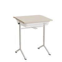 Atlas elevbord 65x55cm i lydd&aelig;mpende hvidpigmenteret eg med hvidt stel, h&oslash;jde 70-90cm