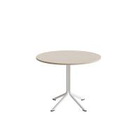 Atlas cafébord Ø90cm i hvidpigmenteret eg med hvidt stel, højde 72cm
