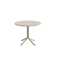 Atlas caf&eacute;bord &Oslash;90cm i hvidpigmenteret eg med gr&oslash;nt stel, h&oslash;jde 72cm