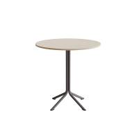 Atlas cafébord Ø90cm i hvidpigmenteret eg med gråt stel, højde 90cm