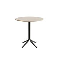 Atlas caf&eacute;bord &Oslash;90cm i hvidpigmenteret eg med sort stel, h&oslash;jde 90cm