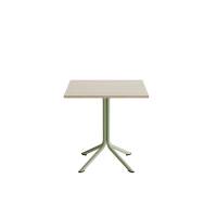 Atlas caf&eacute;bord 70x70cm i hvidpigmenteret eg med gr&oslash;nt stel, h&oslash;jde 72cm