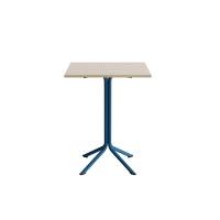 Atlas cafébord 70x70cm i hvidpigmenteret eg med blåt stel, højde 90cm