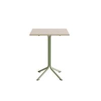 Atlas caf&eacute;bord 70x70cm i hvidpigmenteret eg med gr&oslash;nt stel, h&oslash;jde 90cm