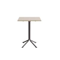 Atlas cafébord 70x70cm i hvidpigmenteret eg med gråt stel, højde 90cm