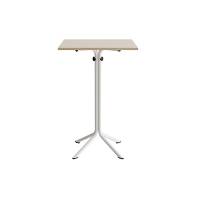 Atlas caf&eacute;bord 70x70cm i hvidpigmenteret eg med hvidt stel, h&oslash;jde 108cm