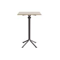 Atlas caf&eacute;bord 70x70cm i hvidpigmenteret eg med gr&aring;t stel, h&oslash;jde 108cm