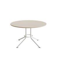 Atlas caf&eacute;bord &Oslash;120cm i hvidpigmenteret eg med hvidt stel, h&oslash;jde 72cm