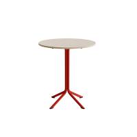 Atlas caf&eacute;bord &Oslash;80cm i hvidpigmenteret eg med r&oslash;dt stel, h&oslash;jde 90cm
