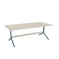 Atlas caf&eacute;bord 200x100cm i eg h&oslash;jtrykslaminat med bl&aring;t stel, h&oslash;jde 72cm