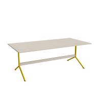 Atlas caf&eacute;bord 200x100cm i eg h&oslash;jtrykslaminat med gult stel, h&oslash;jde 72cm