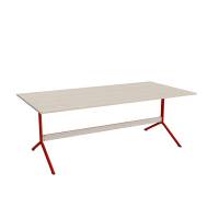 Atlas caf&eacute;bord 200x100cm i eg h&oslash;jtrykslaminat med r&oslash;dt stel, h&oslash;jde 72cm