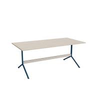 Atlas caf&eacute;bord 180x90cm i eg h&oslash;jtrykslaminat med bl&aring;t stel, h&oslash;jde 72cm