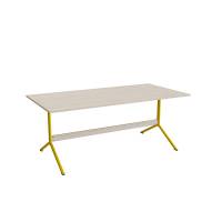 Atlas caf&eacute;bord 180x90cm i eg h&oslash;jtrykslaminat med gult stel, h&oslash;jde 72cm