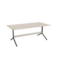 Atlas cafébord 180x90cm i eg højtrykslaminat med sort stel, højde 72cm