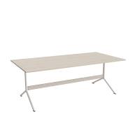 Atlas cafébord 200x100cm i eg højtrykslaminat med hvidt stel, højde 72cm