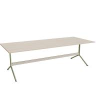 Atlas cafébord 240x100cm i eg højtrykslaminat med grønt stel, højde 72cm