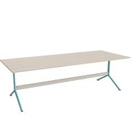 Atlas caf&eacute;bord 240x100cm i eg h&oslash;jtrykslaminat med turkis stel, h&oslash;jde 72cm