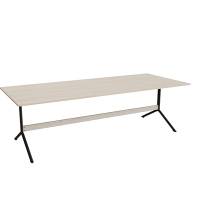 Atlas cafébord 240x100cm i eg højtrykslaminat med sort stel, højde 72cm