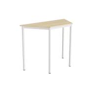 Office skrivebord trapezformet 120/60x52cm h&oslash;jde 90cm lydd&aelig;mpende birk laminat, hvidt stel