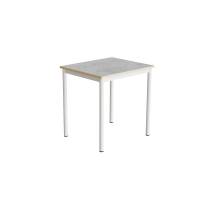 Office skrivebord 70x60cmm højde 72cm lys grå linoleum, hvidt stel