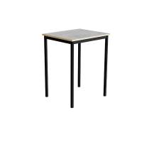 Office skrivebord 70x60cmm h&oslash;jde 90cm lys gr&aring; linoleum, sort stel