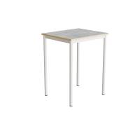 Office skrivebord 70x60cmm højde 90cm lys grå linoleum, hvidt stel