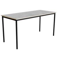 Office skrivebord 180x80cm h&oslash;jde 90cm lys gr&aring; linoleum, sort stel