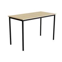 Elevbord 140x70cm i lydd&aelig;mpende birk h&oslash;jtrykslaminat med sort stel, h&oslash;jde 90cm