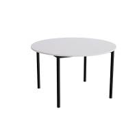 Kantinebord &Oslash;120cm i gr&aring; h&oslash;jtrykslaminat med sort stel, h&oslash;jde 72cm