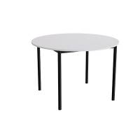 Kantinebord &Oslash;120cm i lydd&aelig;mpende gr&aring; laminat med sort stel, h&oslash;jde 80cm