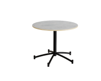 Zam rundt kantinebord Ø90cm lys grå linoleum på sort stel