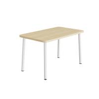 B&oslash;rnebord 120x70cm i birk h&oslash;jtrykslaminat med hvidt stel, h&oslash;jde 72cm