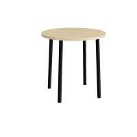 Kantinebord Ø90cm højde 90cm birk laminat på sort stel