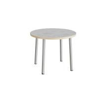 Kantinebord &Oslash;90cm h&oslash;jde 72cm gr&aring; linoleum p&aring; alu stel