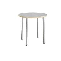 Kantinebord Ø90cm højde 90cm grå linoleum på alu stel