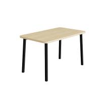 B&oslash;rnebord 120x70cm i lydd&aelig;mpende birk h&oslash;jtrykslaminat med sort stel, h&oslash;jde 72cm