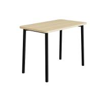 B&oslash;rnebord 120x70cm i lydd&aelig;mpende birk h&oslash;jtrykslaminat med sort stel, h&oslash;jde 90cm
