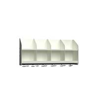 BST garderobehylde med skillev&aelig;g og 4 pladser 1000mm hvid