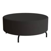 Siddepuf Hilma &Oslash;100cm i sort tekstil med sort stel