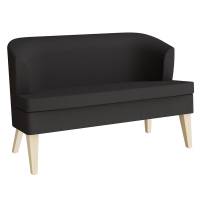 Sofa Helan 2-personers i sort tekstil med ben i massiv birk