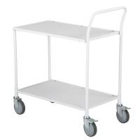 Serveringsvogn med 2 hylder, kapacitet 150 kg, hvid