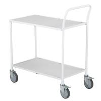 Serveringsvogn med 2 hylder, kapacitet 150 kg, hvid