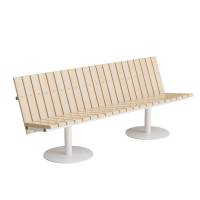 Cirkum sofabænk 3 personers lav i massiv birk med hvidt stel