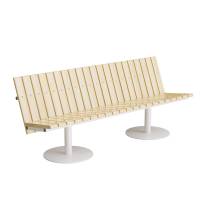 Cirkum sofabænk 3 personers lav i massiv eg med hvidt stel