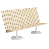 Cirkum sofab&aelig;nk 3 personers h&oslash;j i massiv eg med hvidt stel