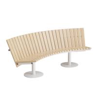 Cirkum sofab&aelig;nk 60&deg; buet lav ryg i massiv birk med hvidt stel